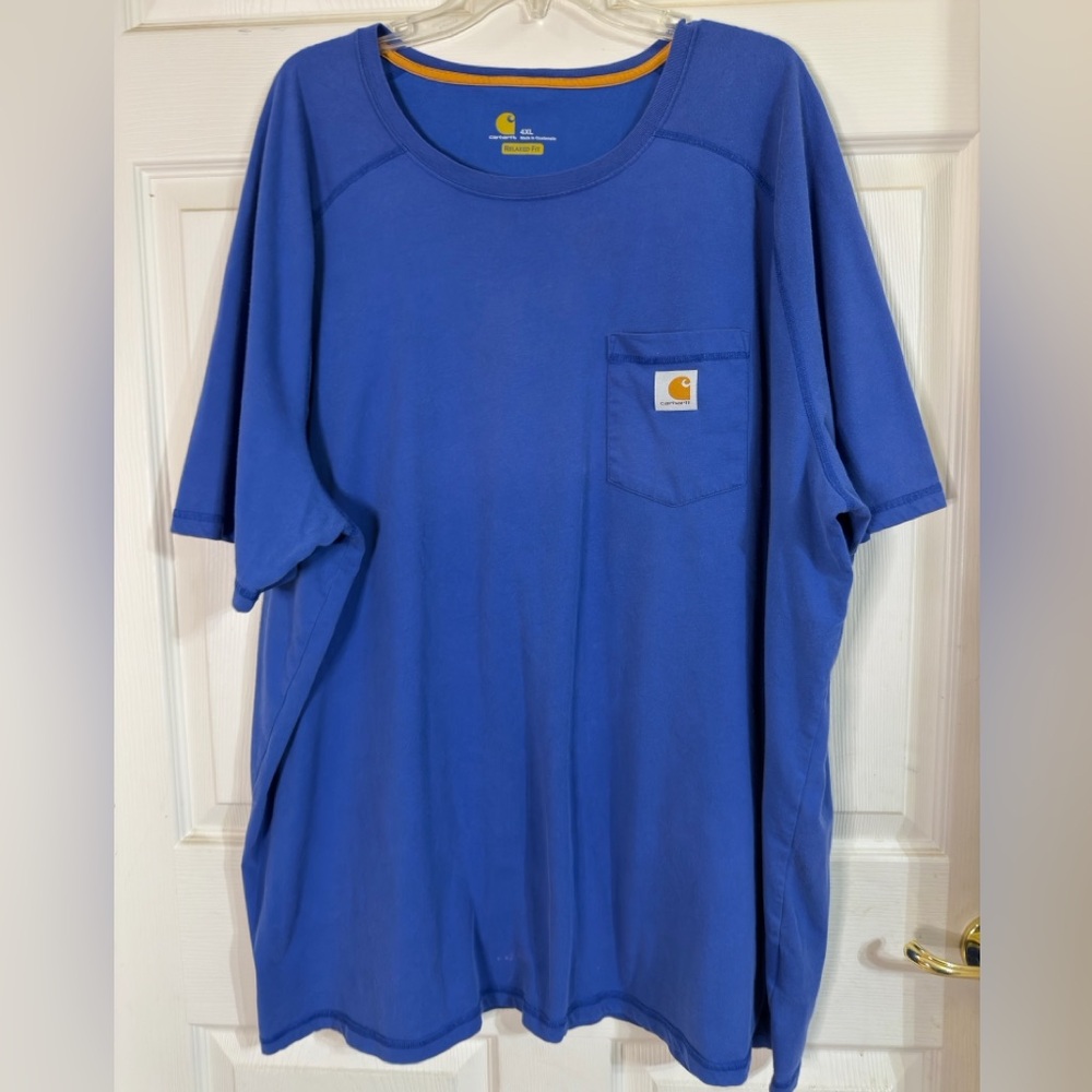 Carhartt‎ Men's Classic Blue Tee with Pocket Sz 4XL